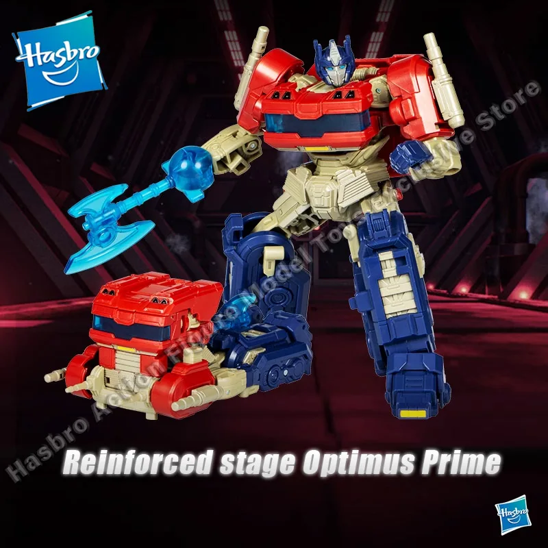 Original hasbro transformadores um ss112 estágio reforçado optimus prime figuras de ação modelo brinquedos colecionáveis um robô variável