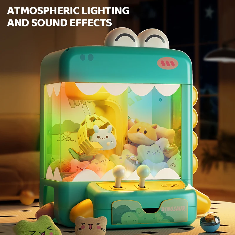 

Dinosaur Claw Machines Electronic Twist Egg Claw Crane Machine Clip Doll Party Desktop Toy Children Christmas Birthday Gifts