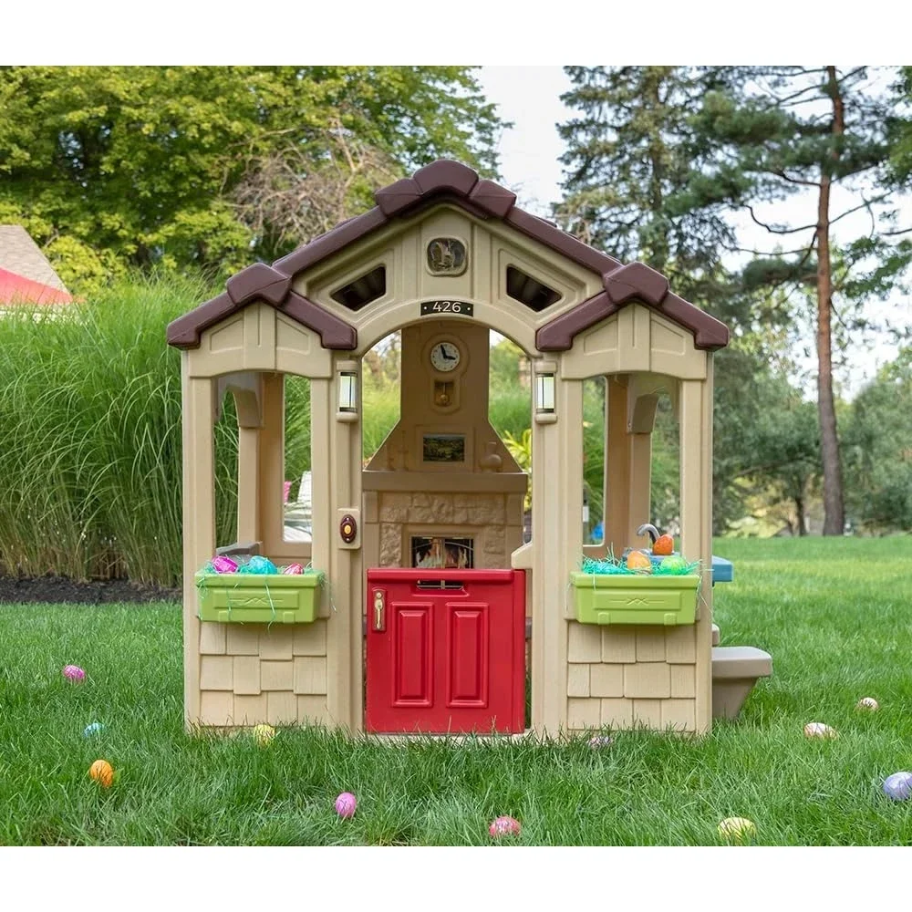 

Charming Cottage Kids Playhouse, Indoor and Outdoor Playset, Interactive Sounds, Toddlers 2+ Years Old,Easy to Assemble Backyard