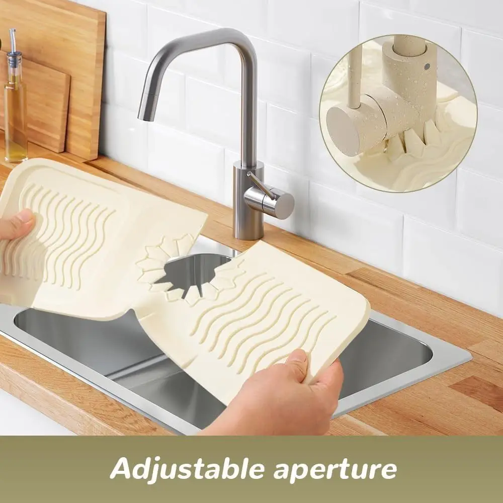 New Silicone Faucet Mat Durable Practical Water Catcher Mat Countertop Protector for Kitchen