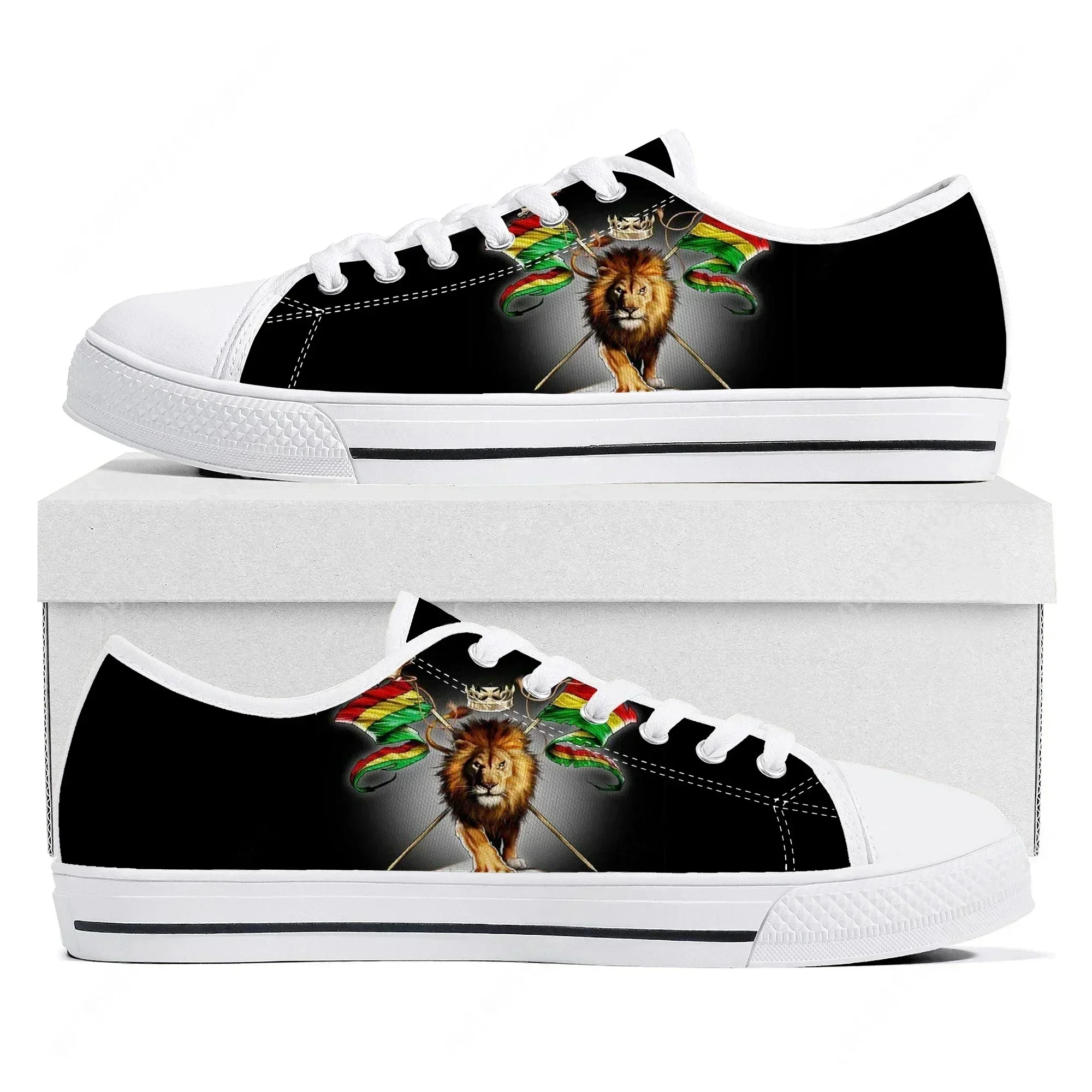 Reggae Rastafarian Rasta Rastafari Lion Of Judah Low Top Sneakers Mens Womens Teenager Canvas Sneaker Casual Shoes Shoe