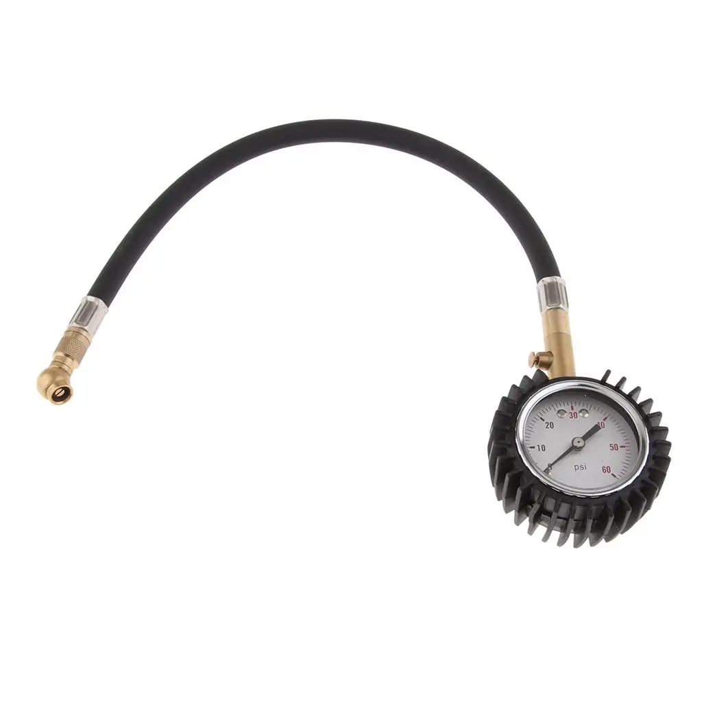 Multi Purpose Tyre Air Pressure Gauge 0-60 PSI Dial Inflator Durable Plastic Meter for Car Motorcycle Truck RV