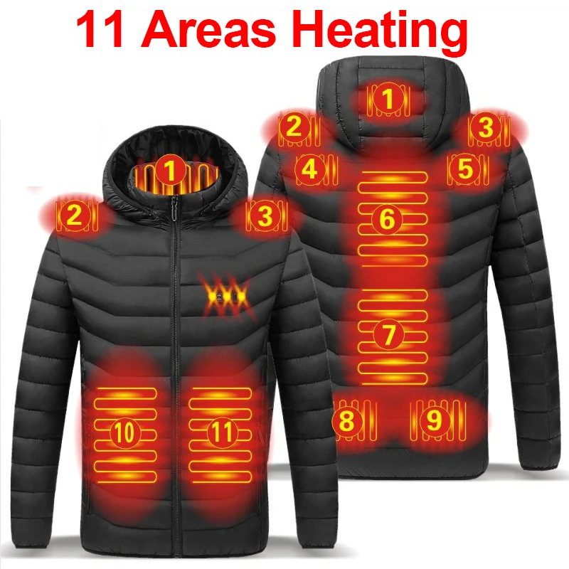 Heated Jacket For Men 11 Areas Heated Jacket For Women  Heating Vest Winter Warm USB Heating Jacket Coat Smart Heated Clothing