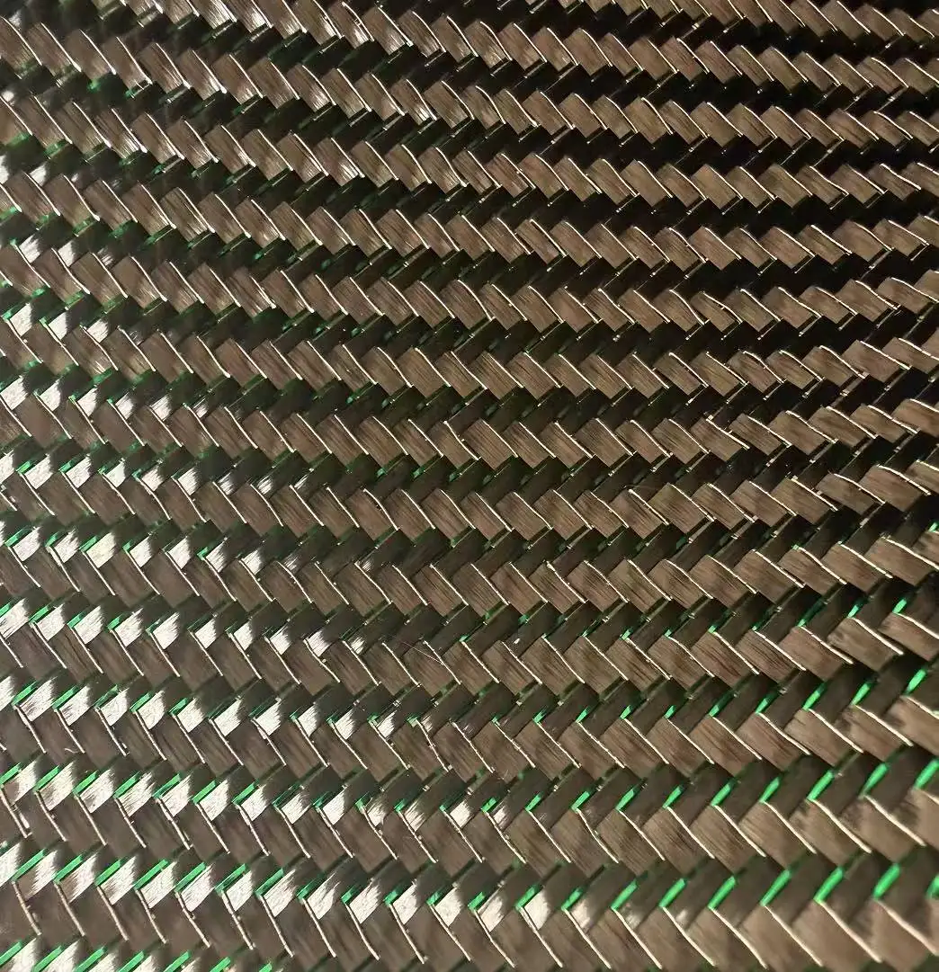 3k 200g 2x2 Twill Plain Echt-Carbonfaser und Metallfaser-Mischgewebe, kleine Musterrolle in Rot, Blau, Lila, Grün – Detail 5