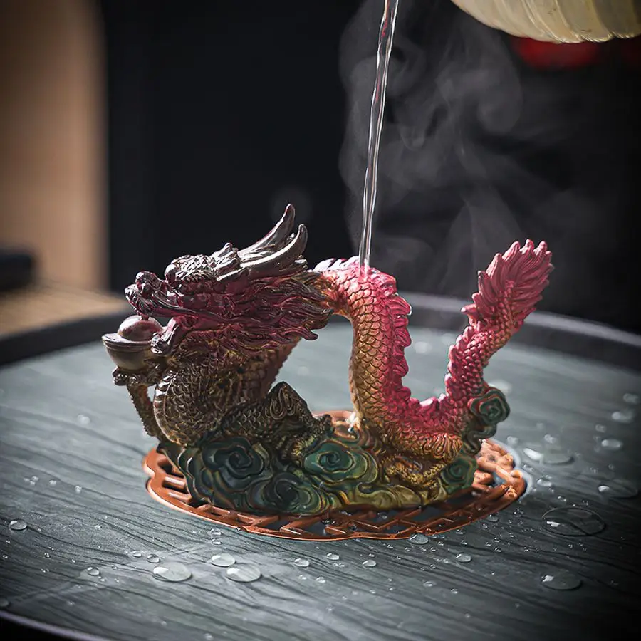 Dragon Year Tea Pet Color-changing Decoration Tea Table Teaware Accessories Dragon Play Beads Can Raise Creative Chinese Tea Pet