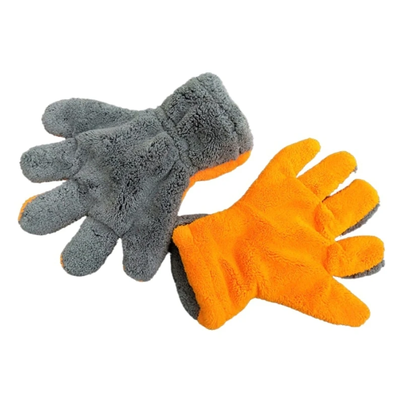 

Soft Double Sided Microfiber Cleaning Mitts High Absorbency Auto Wash Gloves Nonscratch for Efficient Vehicle Cleaning