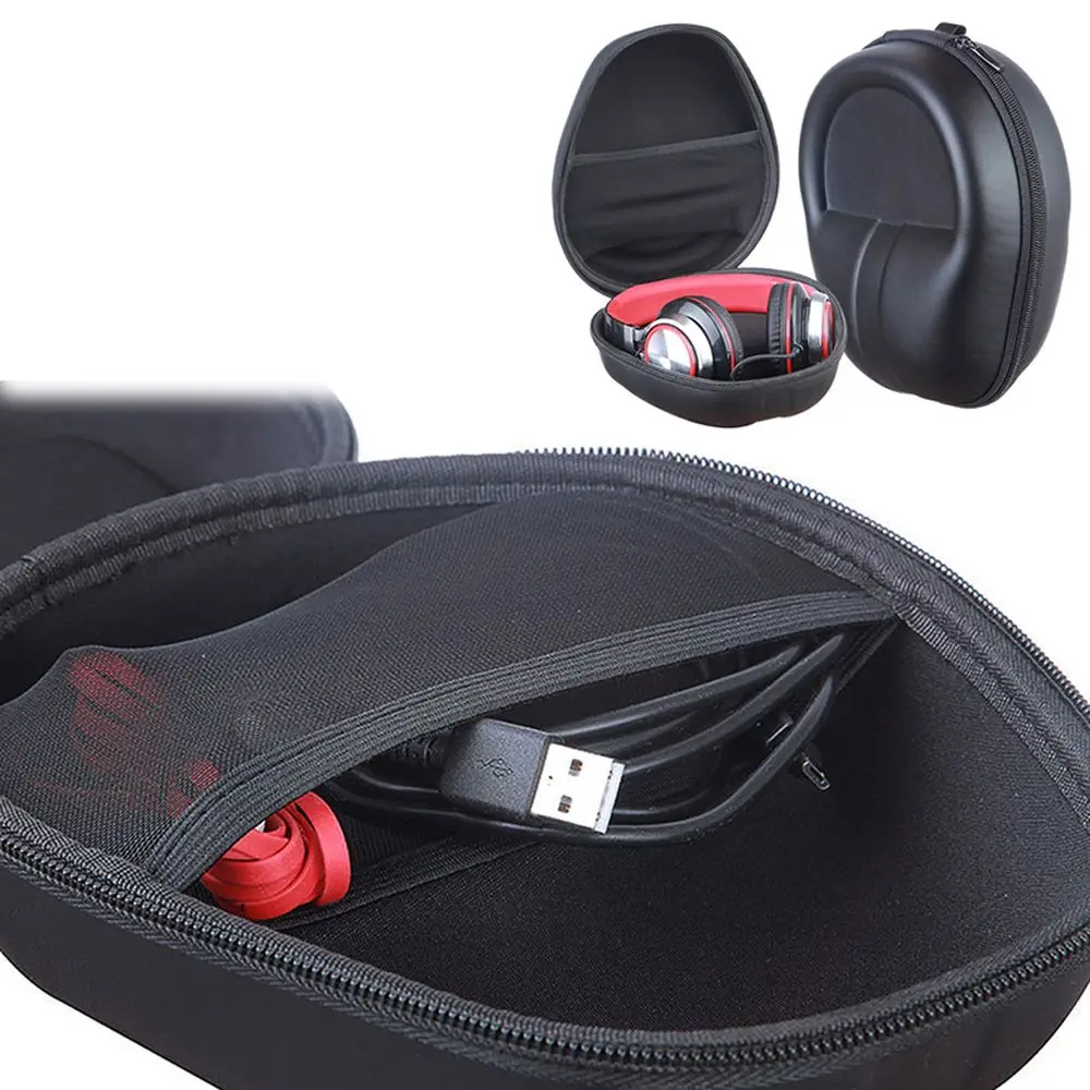 Black Headset Box Earphone Hard Case Hard Shell Case Earphone Case Hard Box Storage Bag Headphone Pouch Headphone Case