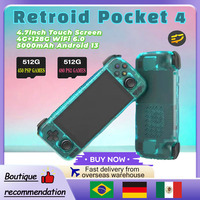 Retroid Pocket 4 RP4 Handheld Game Console Video Game Console 4.7Inch Touch Screen 4G+128G WiFi 6.0 5000mAh Android 13 Bluetooth