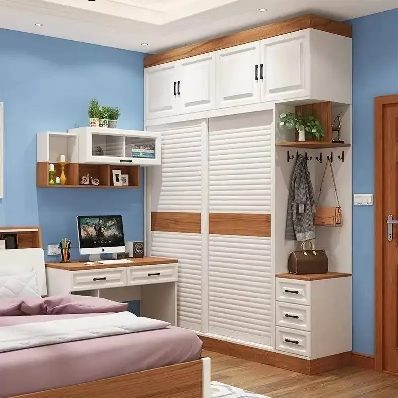 

Luxury Hanging Clothes Wardrobes Sliding Doors Drawers Adult Storage Closet Display Space Saving Armario De Ropa Furniture Home