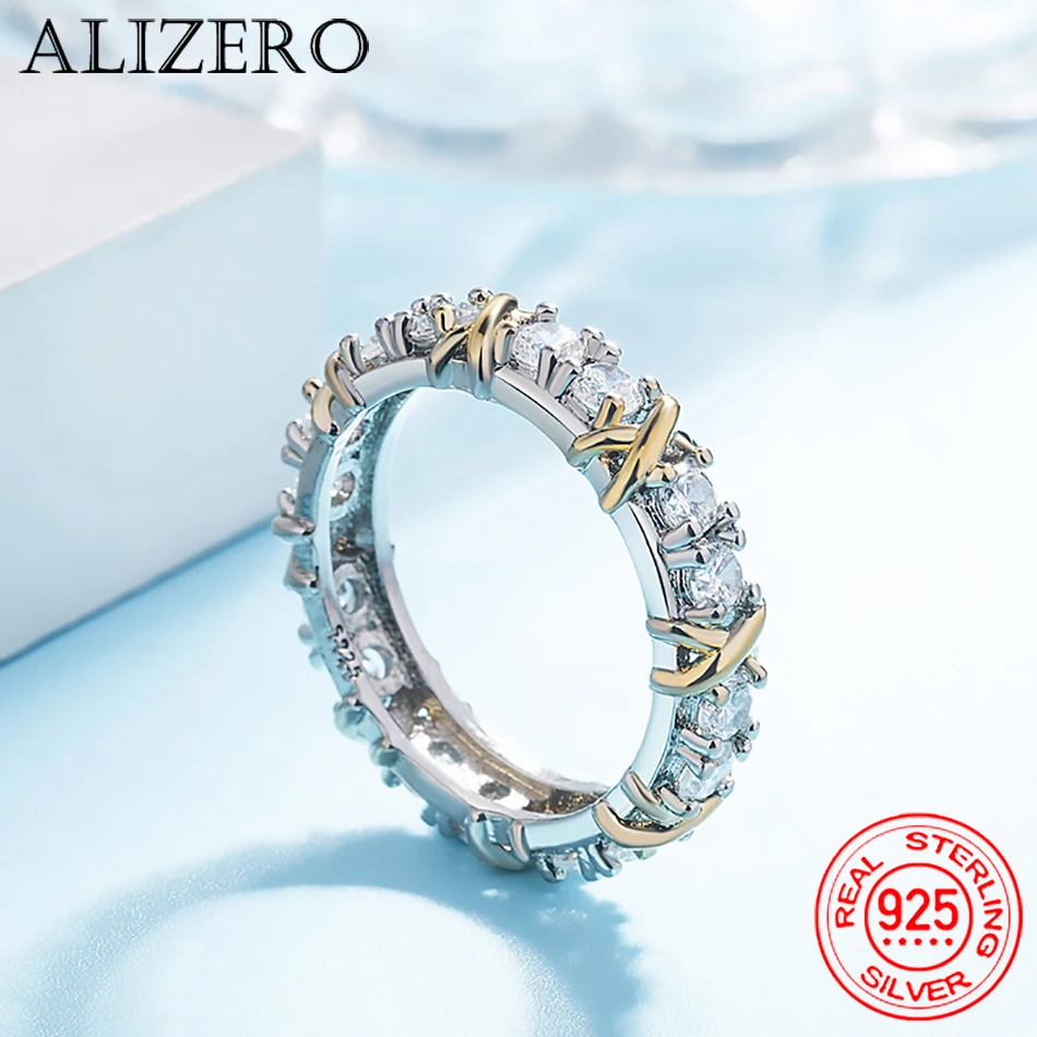 Luxury 925 Sterling Silver Ring Interlaced With AAA Zircon Crystal Ring For A Woman's Engagement Jewelry Gift