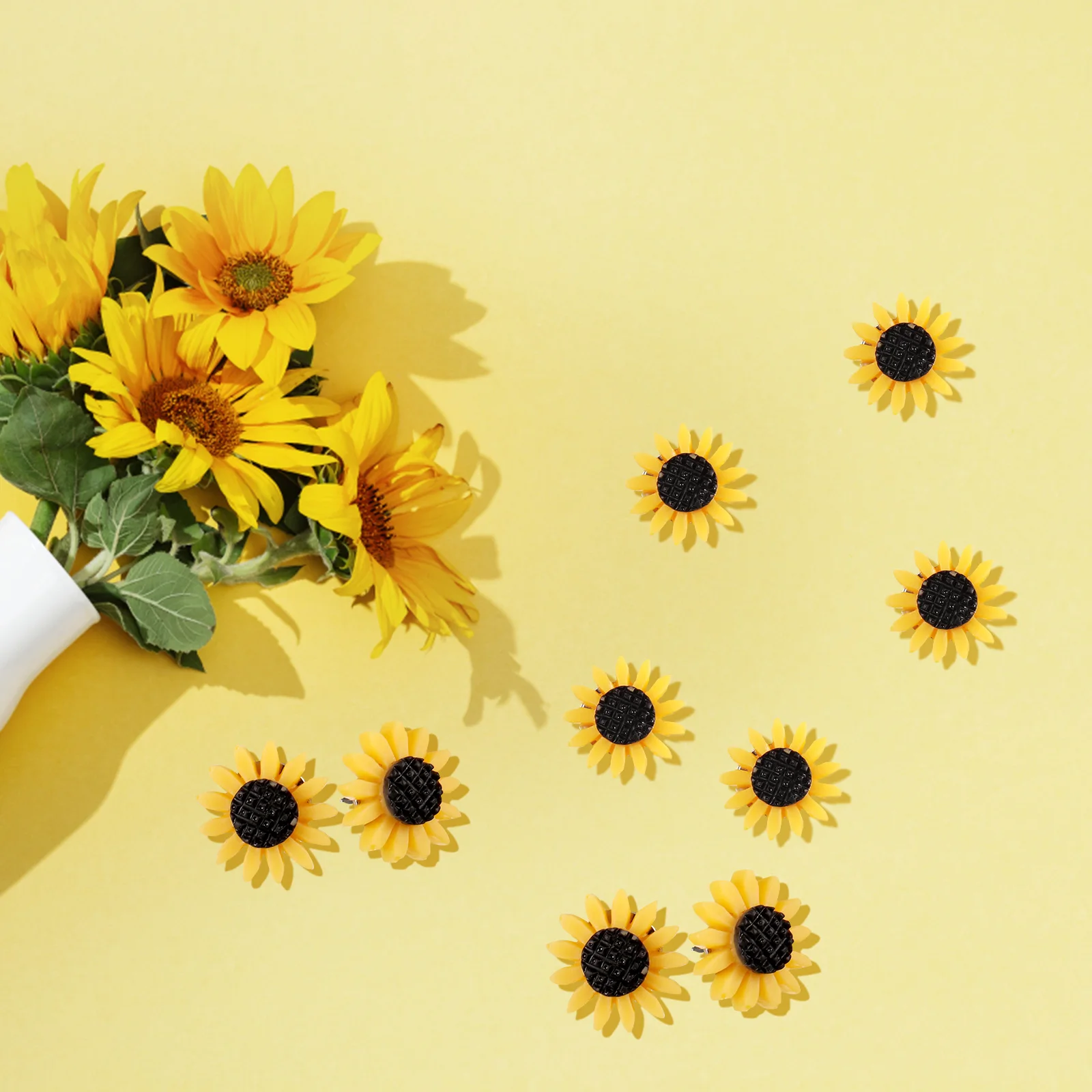 บอร์ดวาดภาพเล็บติดผนังลายดอกทานตะวัน30ชิ้น