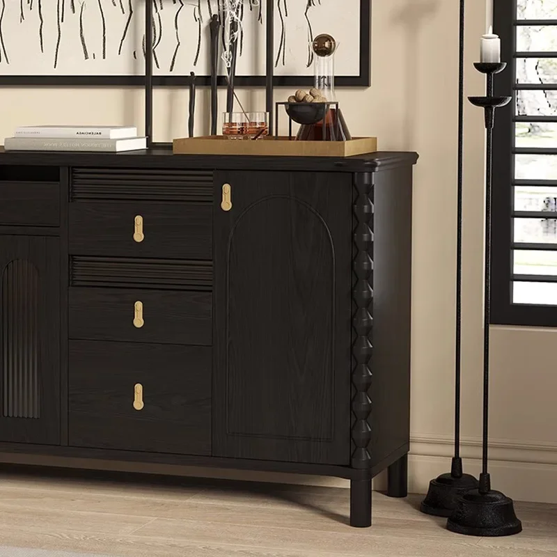 アメリカンヴィンテージ無垢材サイドボード、フランス中世のリビングルーム装飾キャビネット、壁収納、玄関キャビネット