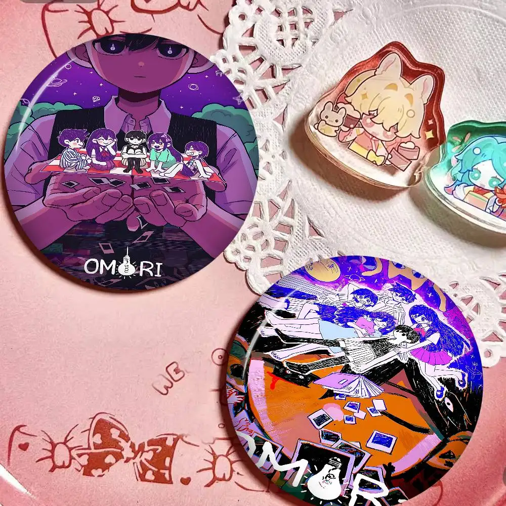 Classic Hot Horror Game Omori Creative Pins Funny Round Snap-in Brooch Badge Backpack Hat Accessories Jewelry Gifts For Friend