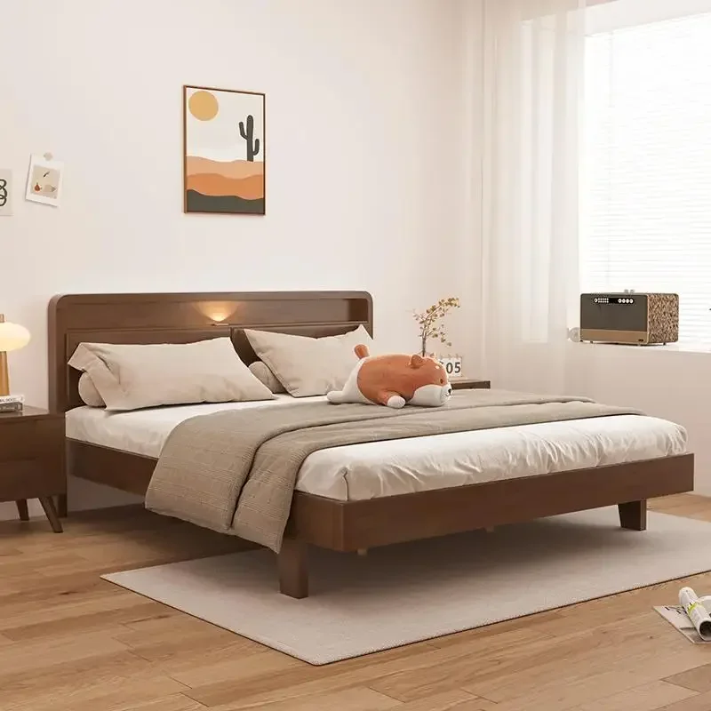 Pop Full Size Double Bed Bedroom Designer Europen Wooden Luxury Double Bed Platform Modern Floor Cama Box Casal Furniture Home