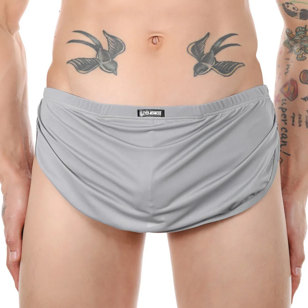 Sexy Mens Skirt Sleepwear Shorts Male Soft Lounge Pajama Comfy Panties U Convex Pouch Underwear Elastic Underpants