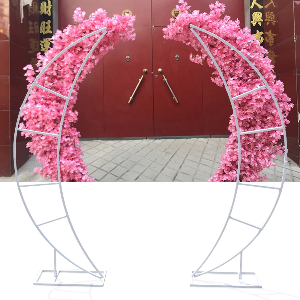 Imagem -04 - Lua Crescente Casamento Arco Frame Partido Quadro Stand Floral Rack Ferro Stand 79 Par Pcs