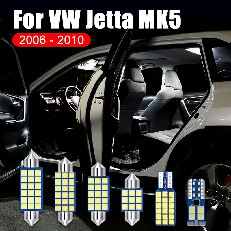 

14PCS Car LED Bulbs Interior Reading Lamp Vanity Mirror Light Accessories For Volkswagen VW Jetta 5 MK5 2006 2007 2008 2009 2010