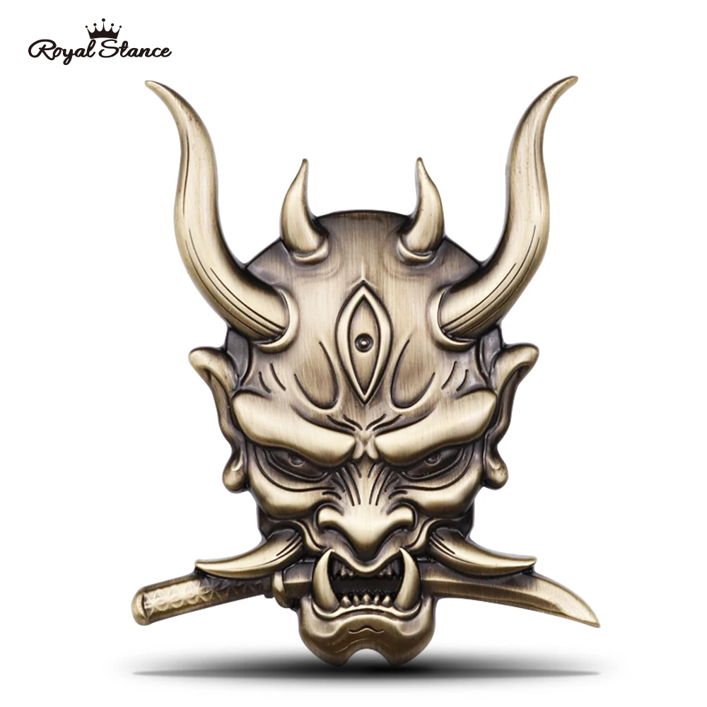 

Japanese Samurai Ghost Warrior Prajna Car Auto Emblem Sticker Assassin 3D Metal Black Badge Metal Motorcycle Custom Styling