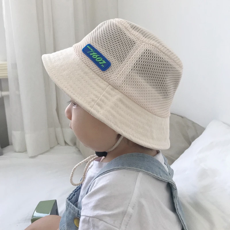 Summer Kids Mesh Sun Hats Baby Boy and Baby Girl\'s Fisherman\'s Hat Child Breathable Sunscreen Hats Toddler Wide Brim Outdoor Cap