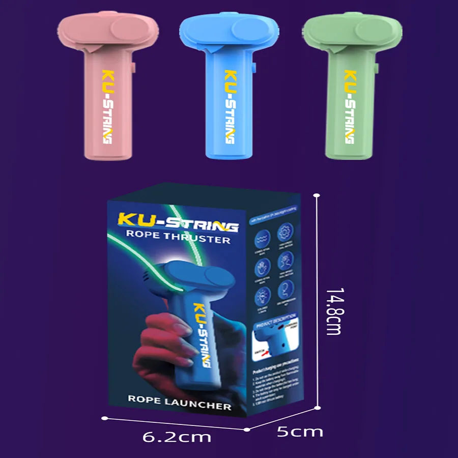 1 Stück - Leuchtendes Seil zum Aufziehen, Leuchtseil-Launcher, tragbares, leuchtendes Handspielzeug zur Stresslinderung für Kinder, Partygeschenk – Detail 13