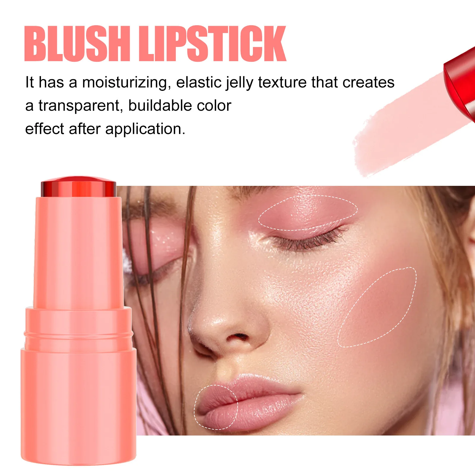 Jelly Tint Facial Blusher Moisturizing Brightening Shiny Lasting Matte Rouge Cheek Contour Eyeshadow Lipstick Balm Beauty Makeup