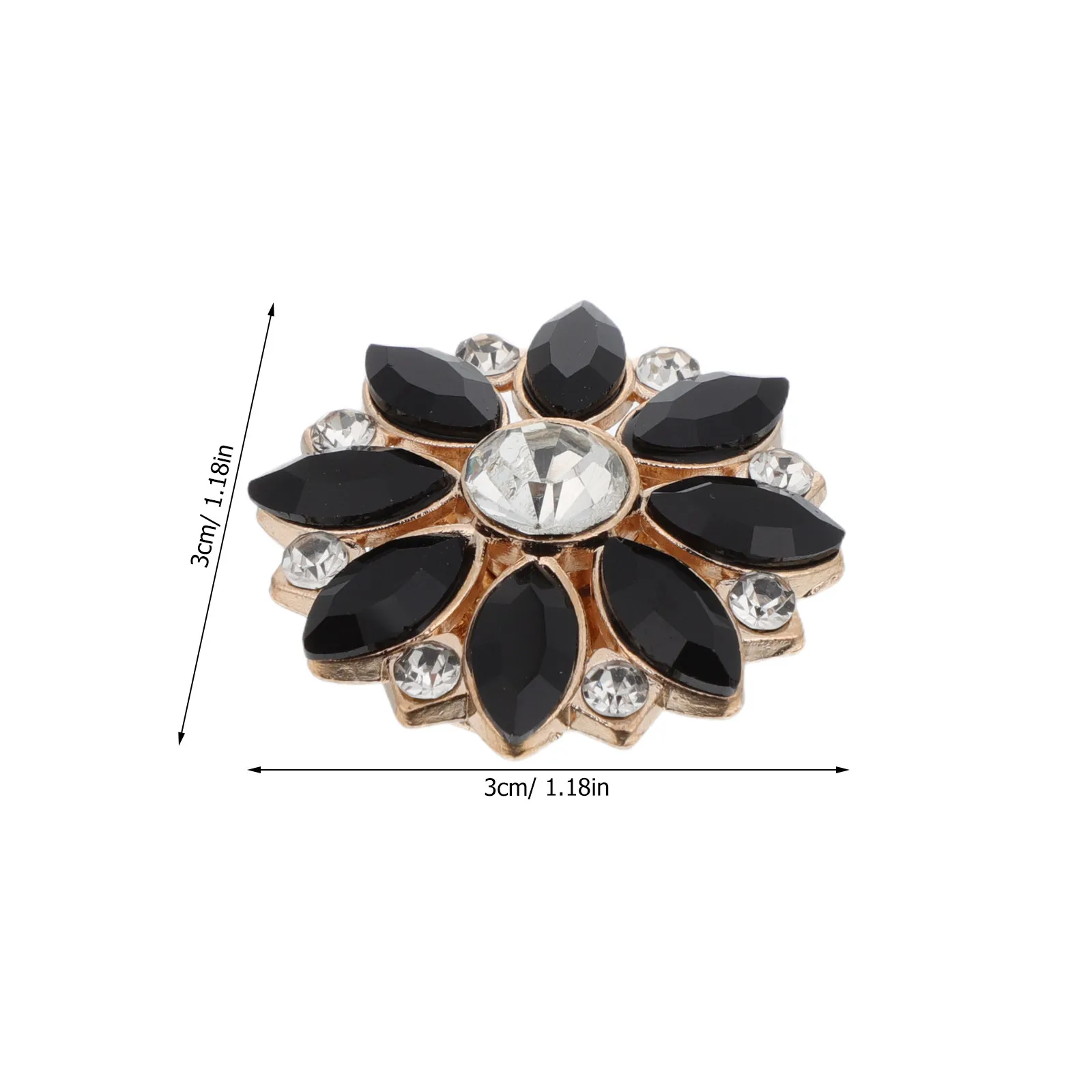 2Pcs Rhinestone Button Covers Decorative Fall Wedding Sunflower Shape Alloy Detachable Buttons Party Evening Dress