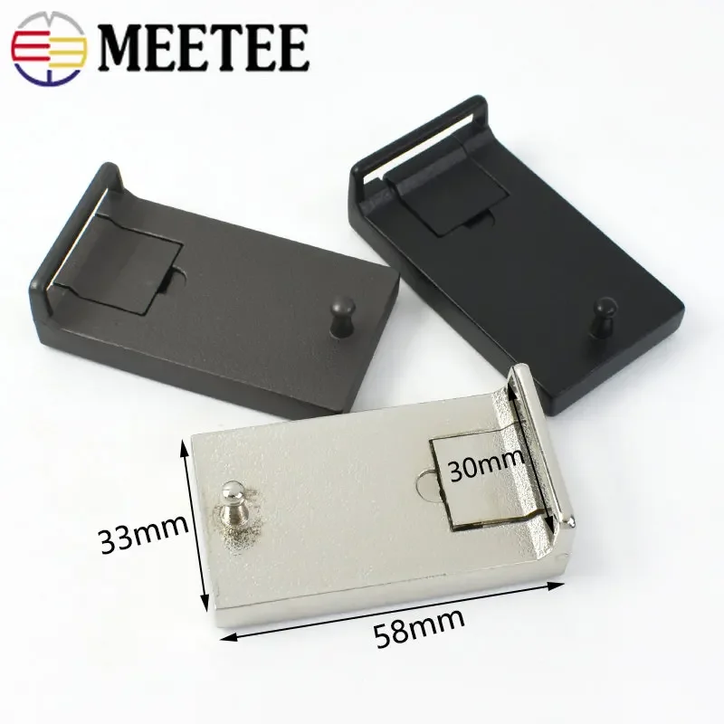 Meetee 1pc/2pcs 30mm Men\'s Metal Belt Buckles Alloy Smooth Buckle Clip-on Trousers Belts Head DIY Leather Crafts Replacement