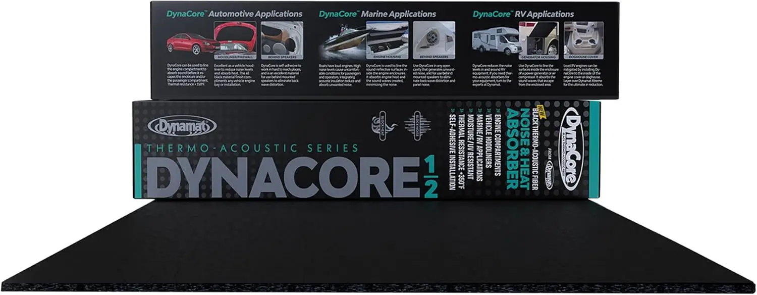 

1/2" Thick Black Thermo-Acoustic Insulation Sheet for Vehicles - Sound Dampening & Heat Absorption, 32"x54", Made in USA