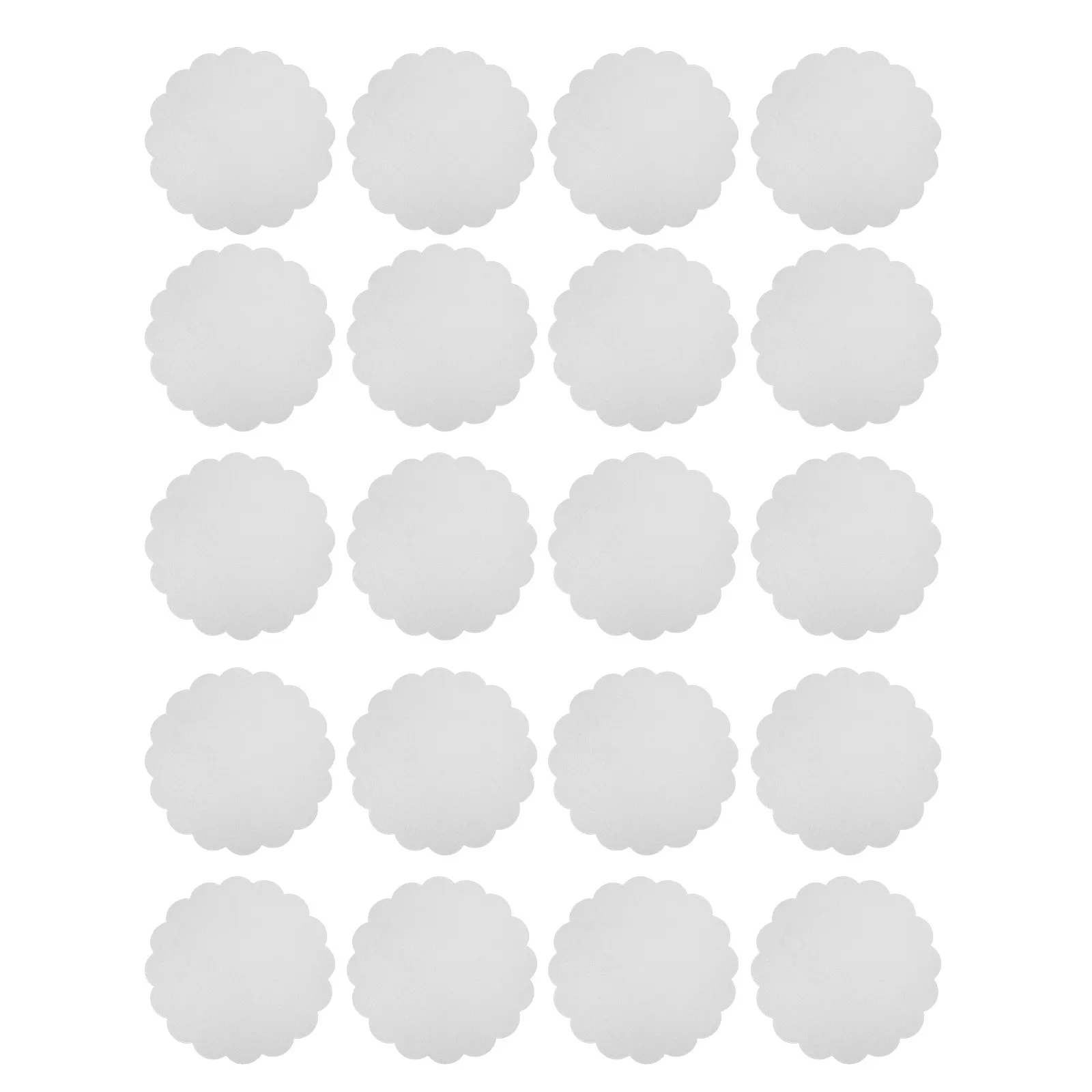 20Pcs Floral Shaped Silver Paper Placemats Glitter Sparkle Table Mats Decorative Party Wedding Banquet Holiday Event Tableware