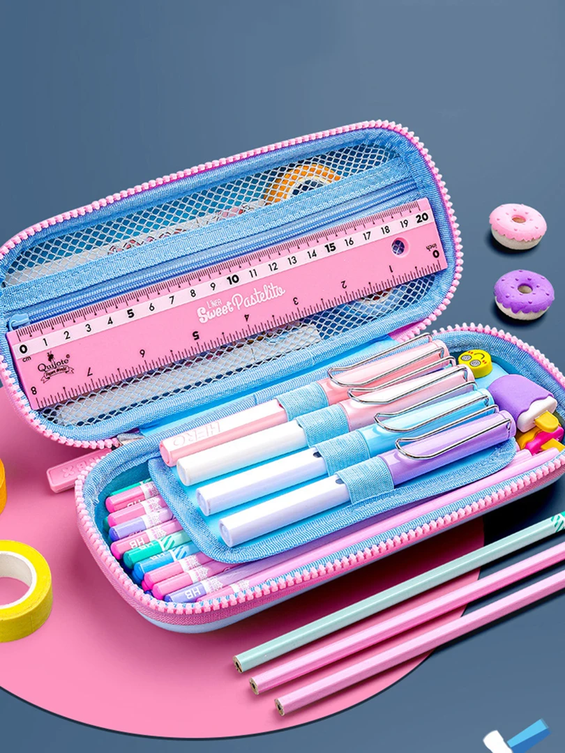 Imagem -04 - Cat Pencil Case Kawaii Papelaria Lápis Case Cute Pen Box Material Escolar Kalemlik3d