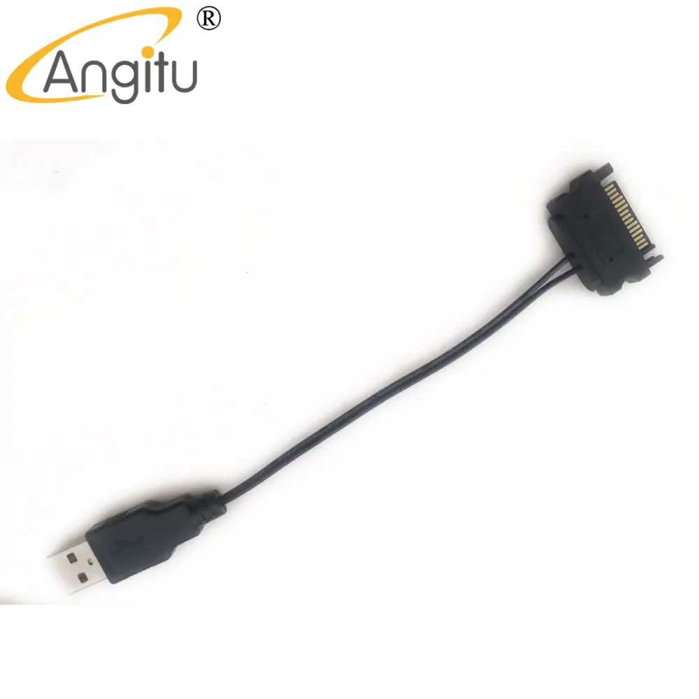 Angitu 5V USB To Sata Male Power Adapter Cable For Laptop 2.5 Hard Drive HDD SSD-15cm