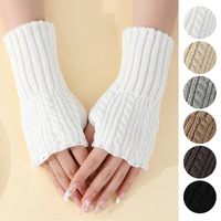 Short Fingerless Gloves Women's Mitten Winter Warmer Knitted Arm Sleeve Fine Casual Soft Girl's Goth Clothes Punk Gothic Gloves