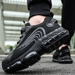 Rotary Button New Safety Shoes for Men Anti-impact and Anti-piercing Work Shoes Fashionable Men's Sports Shoes and Safety Pro