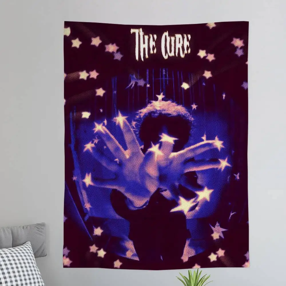 Rock Band The Cure Cartoon Tapestry Art Science Fiction Room Home Decor Wall Hanging Home Decor