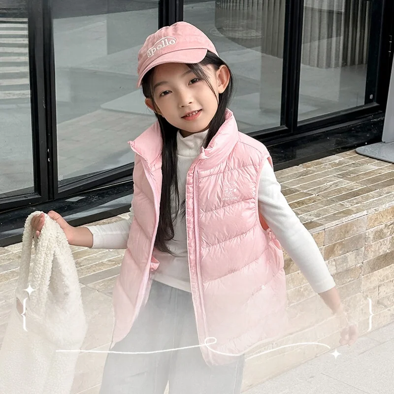 スヌーピー軽量ダウンベスト男の子-90-ダウンフード付きジャケット学校制服上着ベビーコート漫画アヒルの子暖かいジッパー