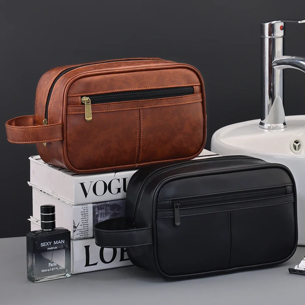 Tas Perlengkapan Mandi Mewah Antik Pria Tas Cuci Organizer Penyimpanan Gantung Pria Kotak Rias Kosmetik Bisnis Penting untuk Perjalanan