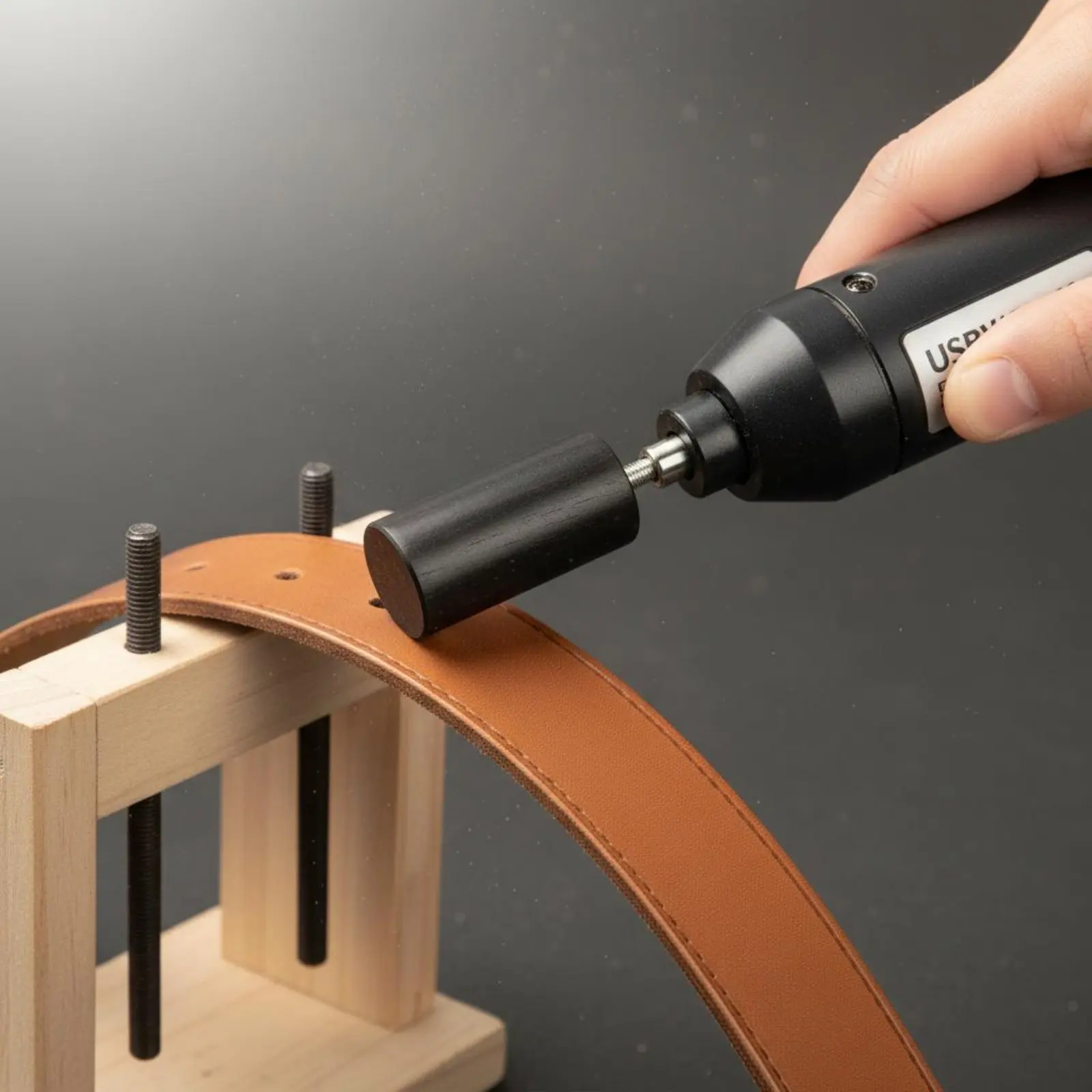 Rosewood Leather Burnishing Attachment Universal Serial Bus Powered Rotary Tool Leather Polisher Multi-Notch Design