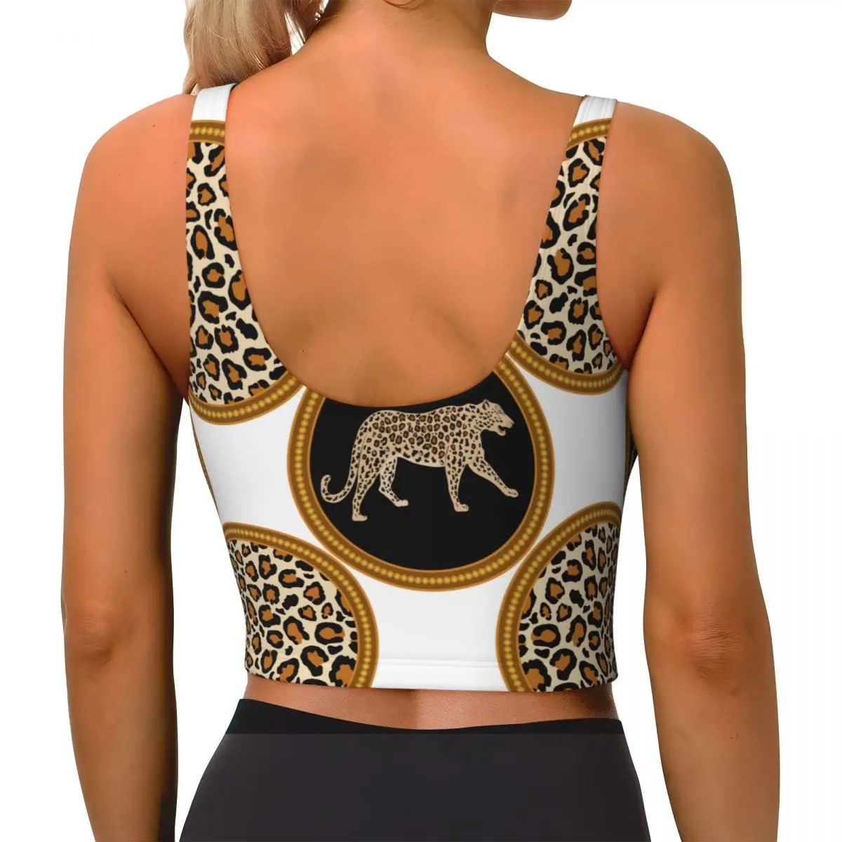 Women Sexy Sports Vest Leopard Female Streetwear Sport Lingerie Tee Crop Top