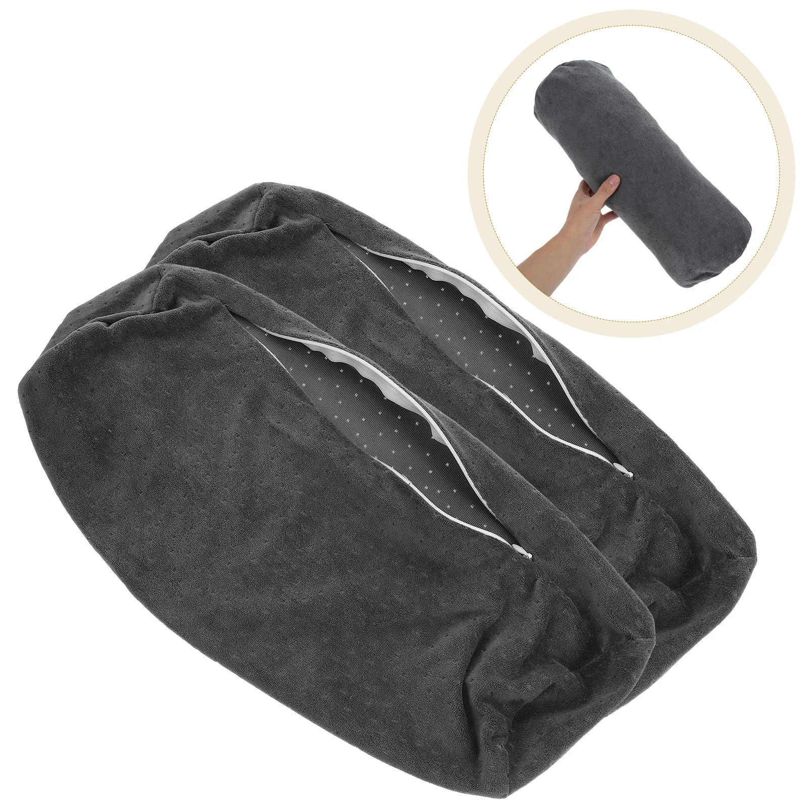 

2Pcs Round Neck Pillow Cover Soft Cylindrical Material Zippered Closure for Convenient Wash Ideal for Bedroom Living Room Sofa