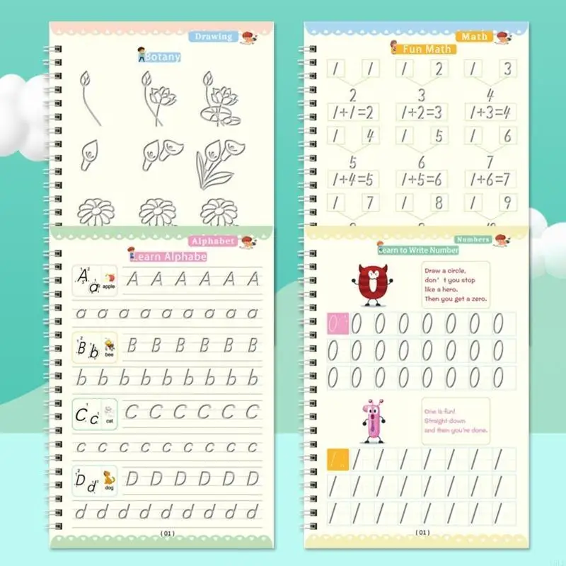 Y5LB 4Pcs Practice Copybook Kids Copybook Handwriting Copybooks Set