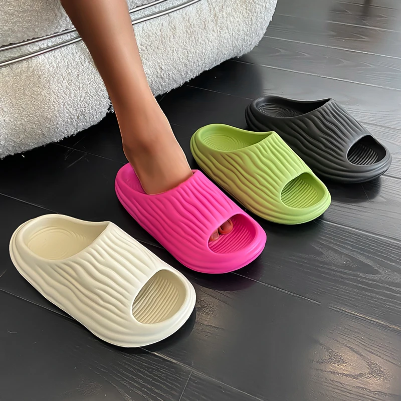 New Fashion Concise Summer Couple Non-slip Soft Slides Lithe Comfort Sandals Men Women Slippers Ladies' Home Shoes Flip Flops