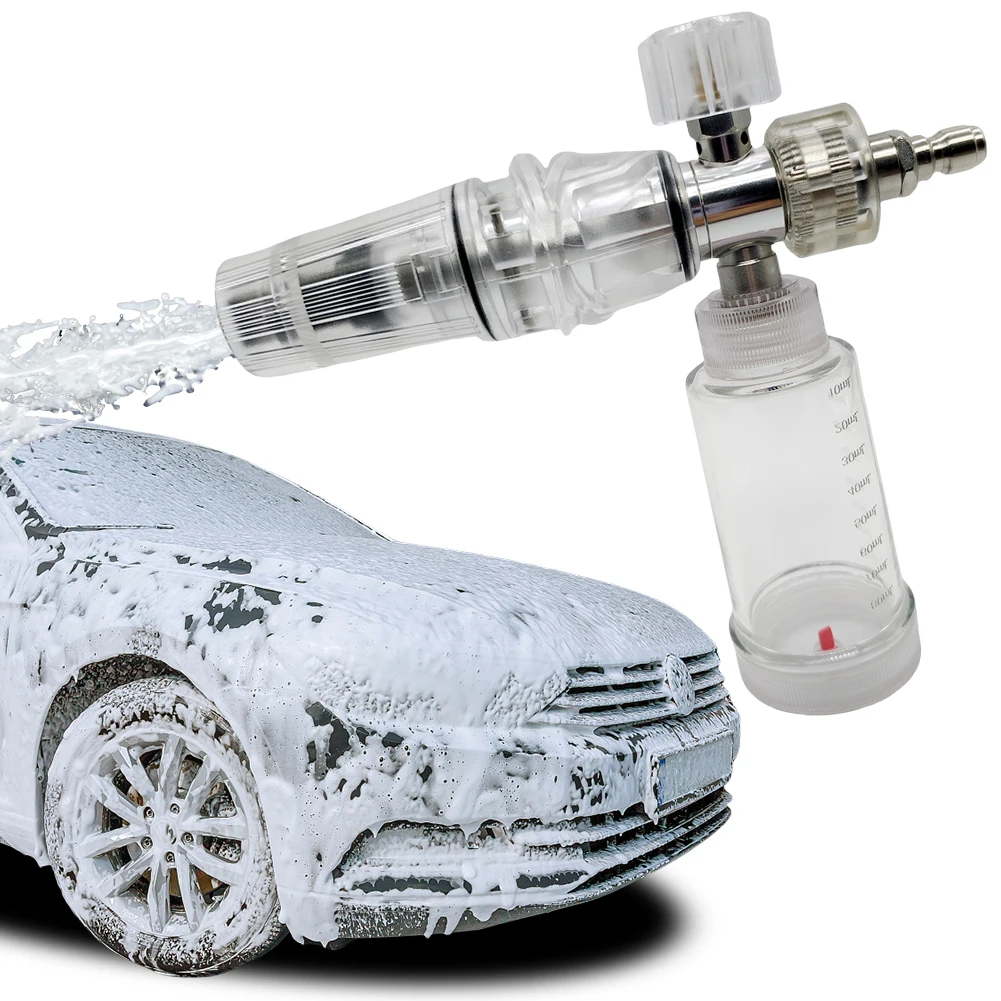 

100 мл горшок для пены с водой, регулируемый распылитель для мыльной пены с 5 насадками, пистолет для мойки высокого давления для чистки автомобилей, внедорожников