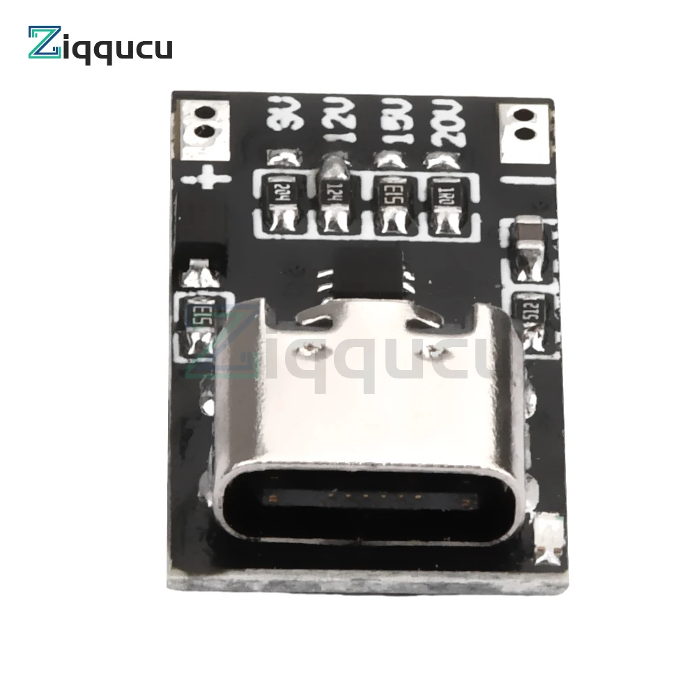 USB-C PD QC Trigger 9V 12V 15V 20V DC Adjustable Voltage Power Module 5A Type-C Female Input