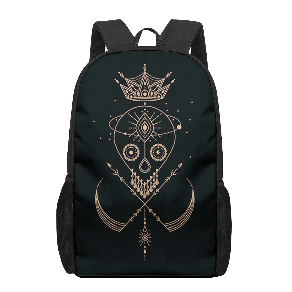 Death Tarot Skull School Bag, saco impresso em 3D para meninos adolescentes, mochila de ombro duplo, mochila para laptop, mochila masculina, 16"