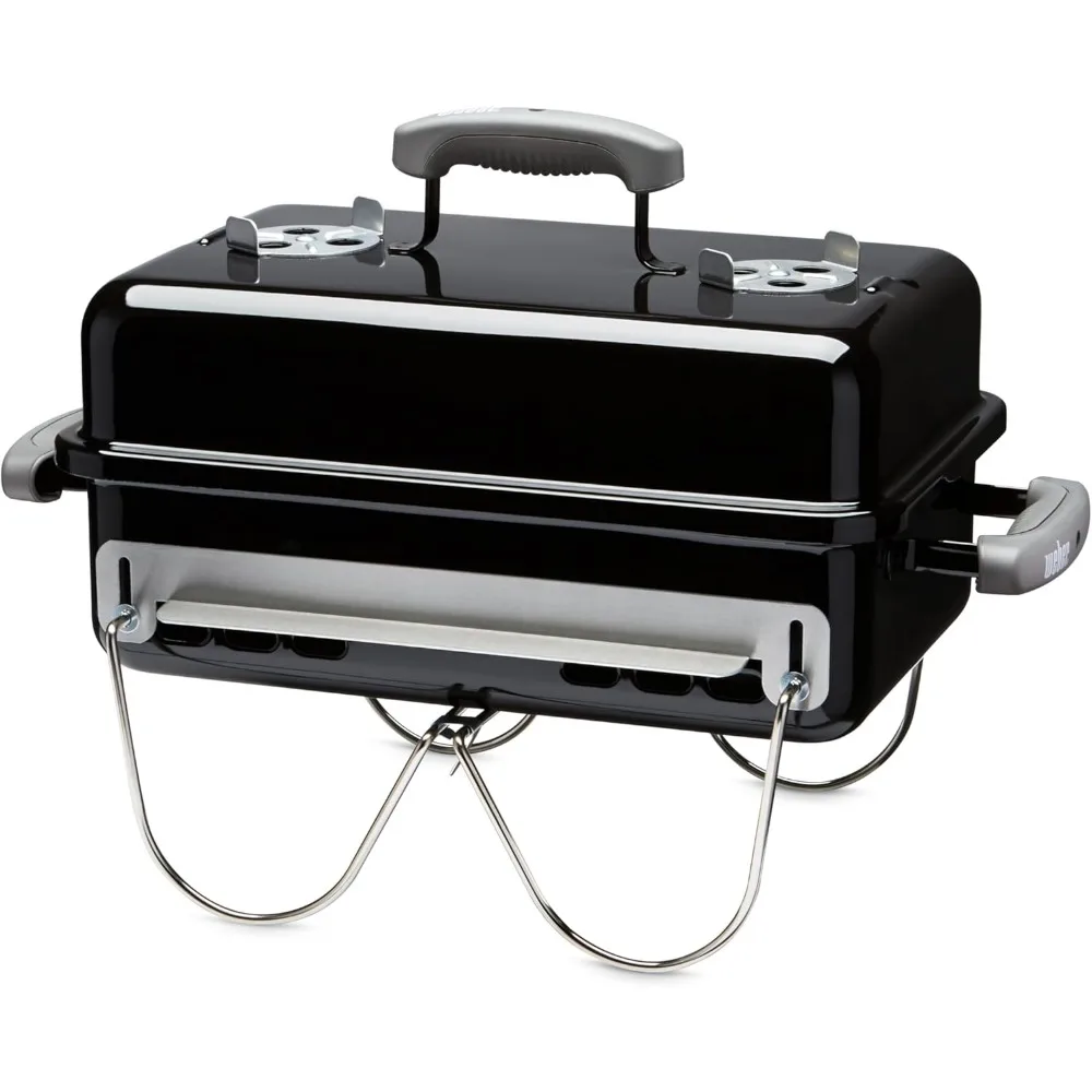 Grill à charbon de bois portable pour la cuisine en plein air, design compact, facile à transporter et à utiliser