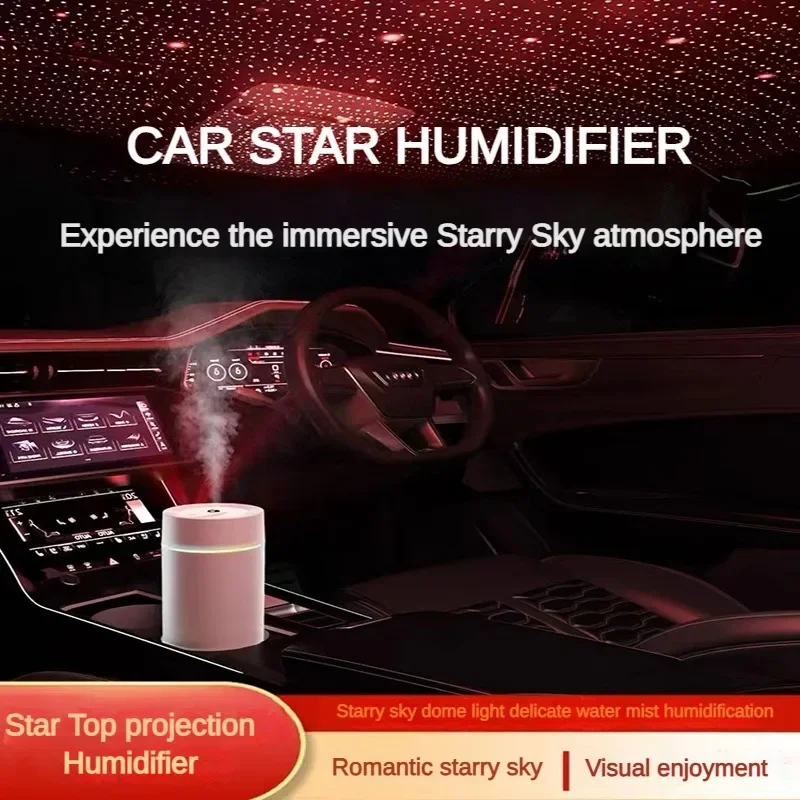 

Автомобильный диффузор Starry Zenithcar, USB Перезаряжаемый увлажнитель воздуха, проекция яркого неба, лампа звездного неба, атмосферный диффузор для автомобиля