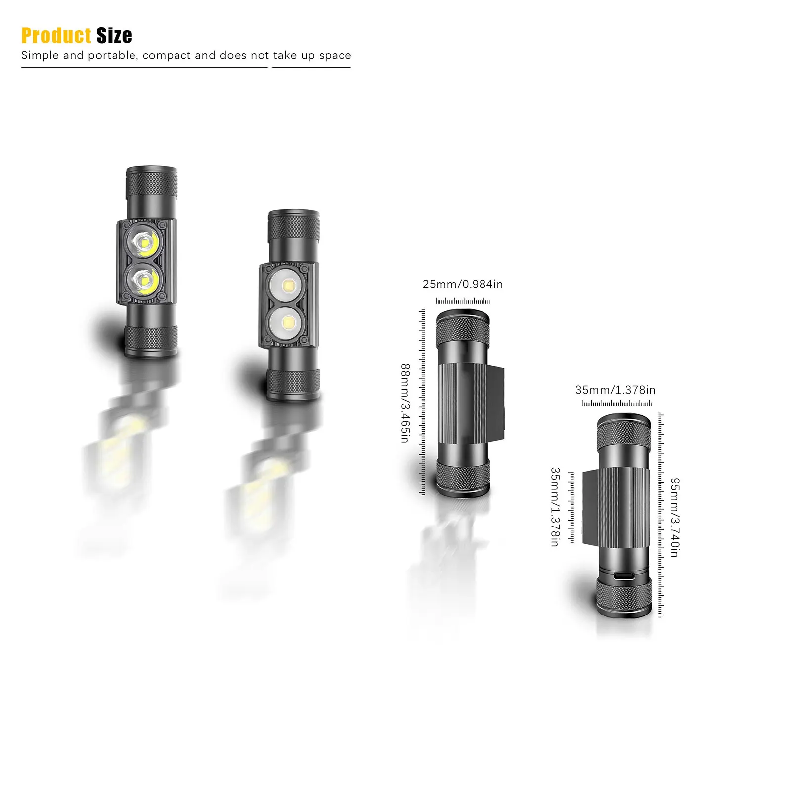 Fotografia 3: Lanterna de Cabeça LED para Uso Externo com Memória, Funciona com Bateria 18650, Tipo USB C, Indicador de Bateria, Lanterna para Pesca