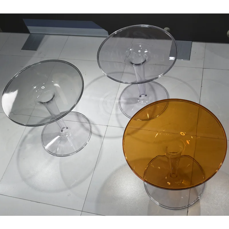 IHOME Acrylic Nordic Minimalist And Creative Modern Small Round Table Negotiation Coffee Table Transparent Coffee Table New 2024