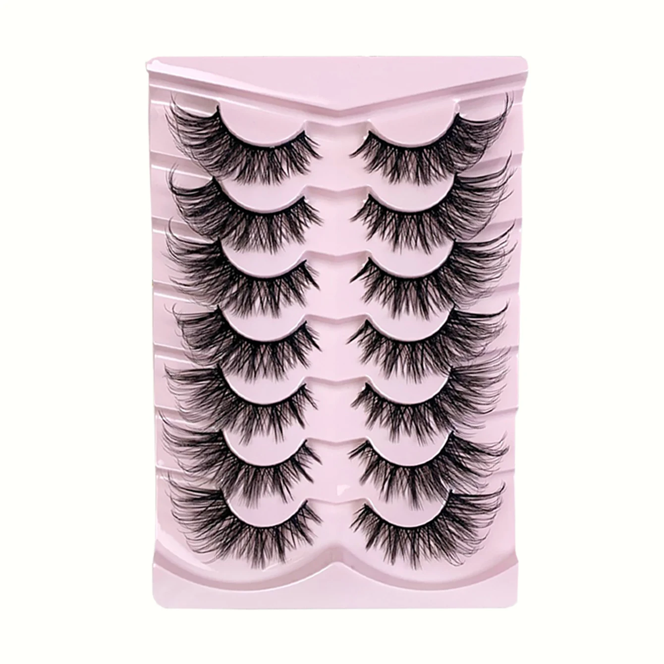 مجموعة جديدة من رموش المانجو ذات الجذع الأسود الرموش الصناعية مكونة من 7 أزواج مع ذيل ممتد لمرحلة المكياج اليومي رموش صناعية