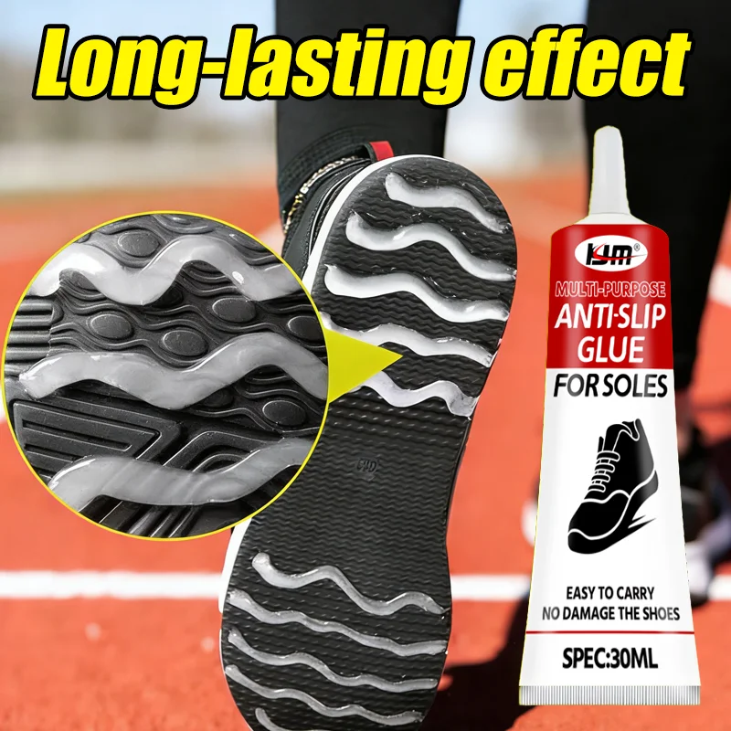 KJM New Anti-Slip Shoe Sole Adhesive - 30ML, Winter Grip Enhancer, Long-Lasting Traction Solution, Easy Apply for All Shoe Types